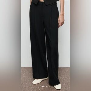Mango pleated wide leg pants
